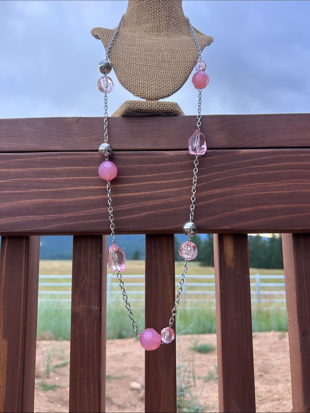 paparazzi HITTING A GLOW POINT Pink Faceted Bead Layered Necklace - Picture 3 of 8